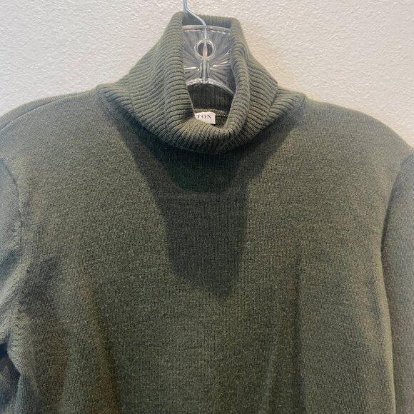Pendleton 100% Merino Wool Sweater Career Women's Green Turtleneck Size Medium - Picture 2 of 9